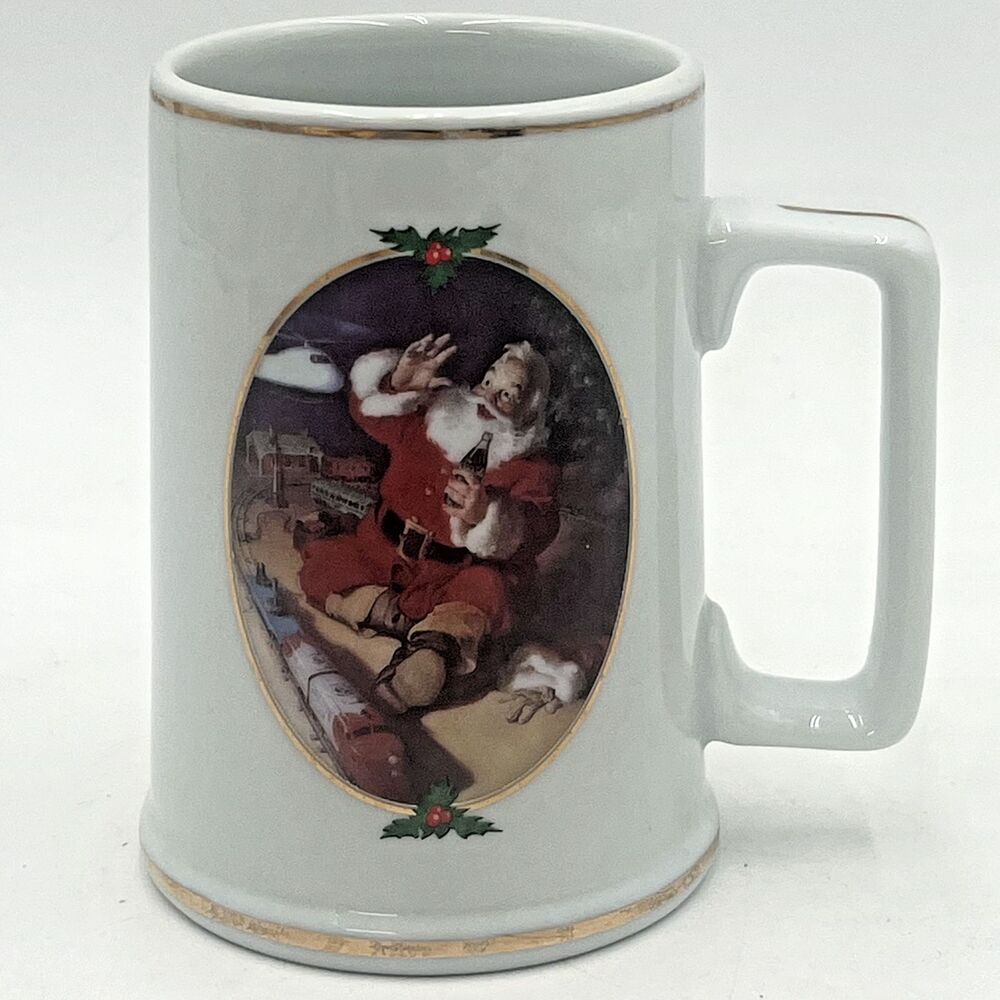 Coca-Cola Santa Coffee Mug Good Boys & Girls 1996 Seasons Greetings